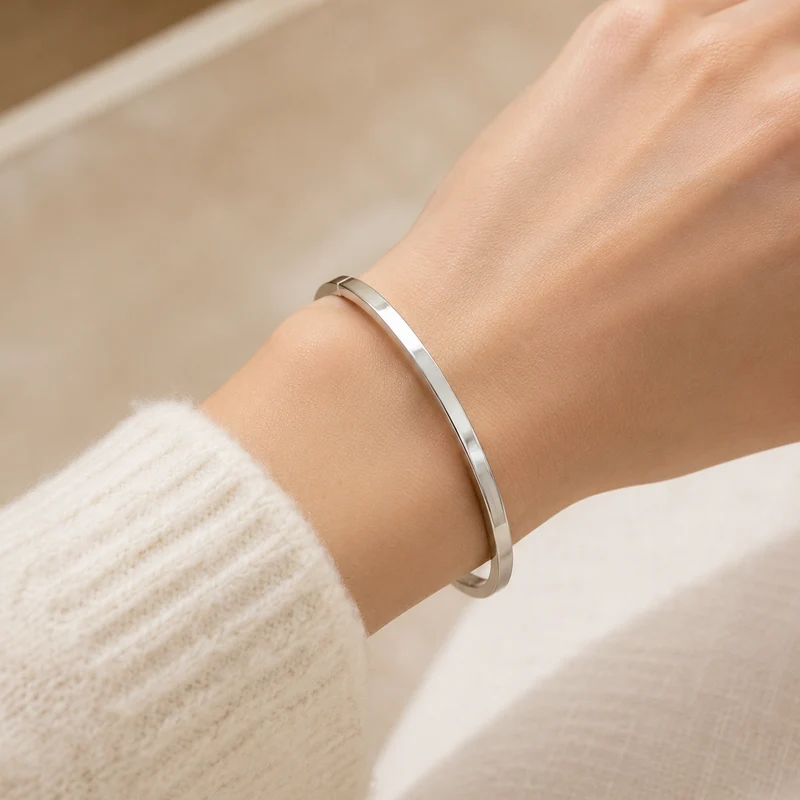 Pulsera Esclava Lisa de Acero Inoxidable