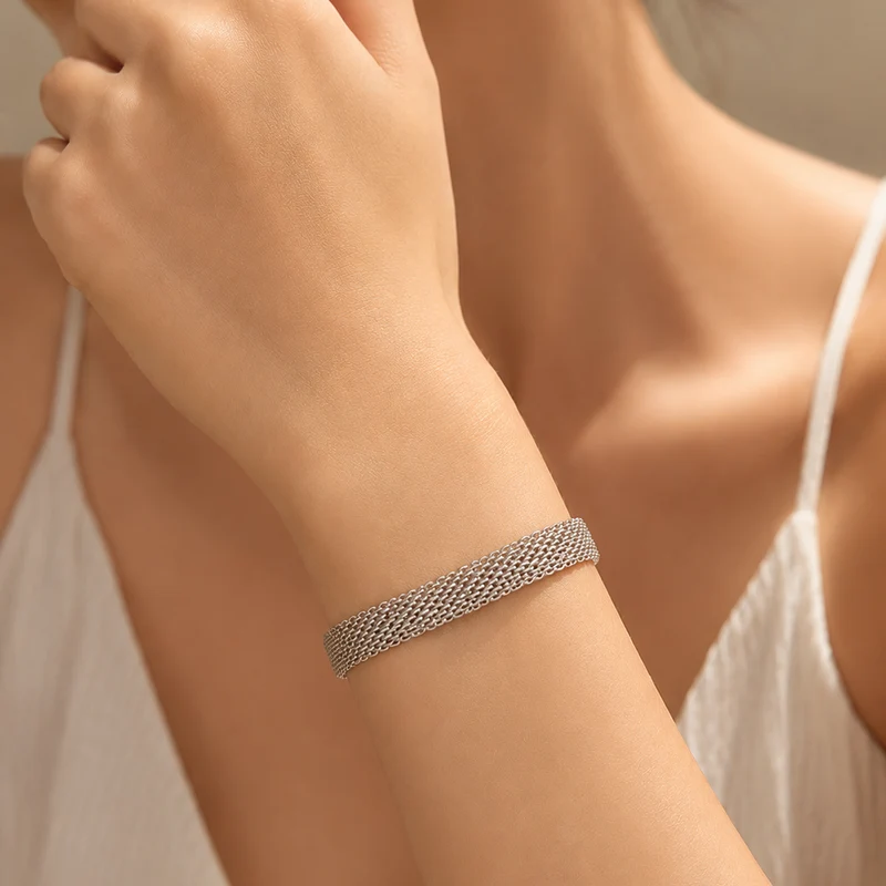 Pulsera Semirígida Tesi de Malla de Acero Inoxidable
