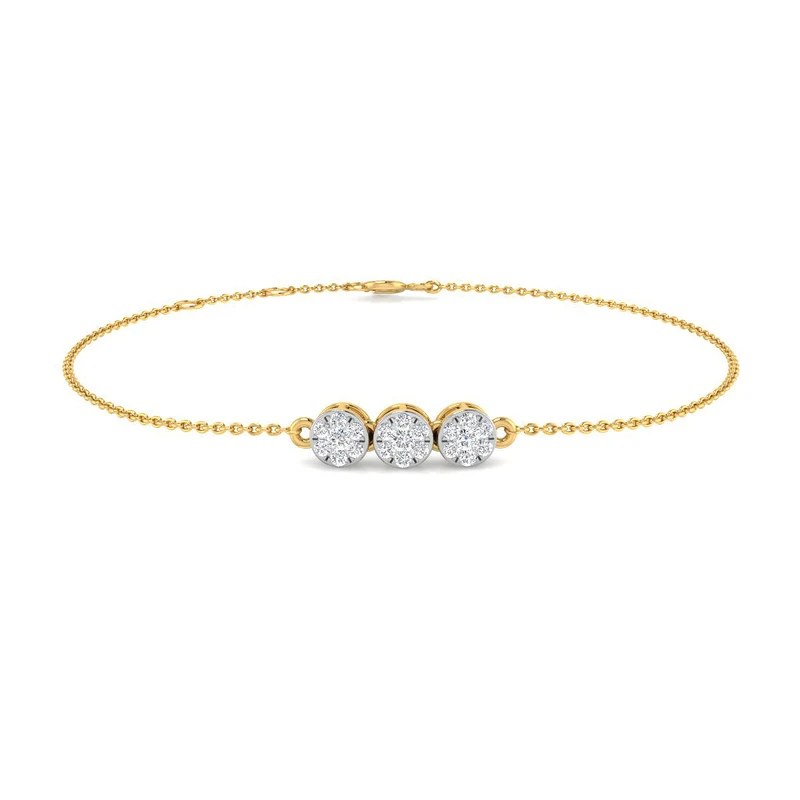 Pulsera con Diamantes Creados en Vermeil