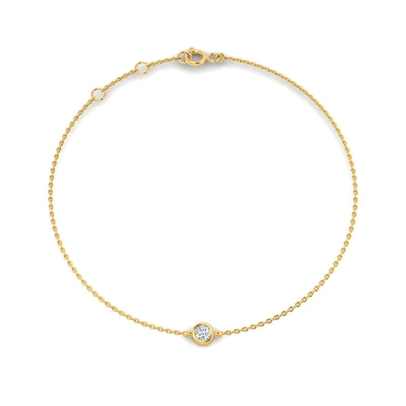 Pulsera con Diamantes Creados en Vermeil