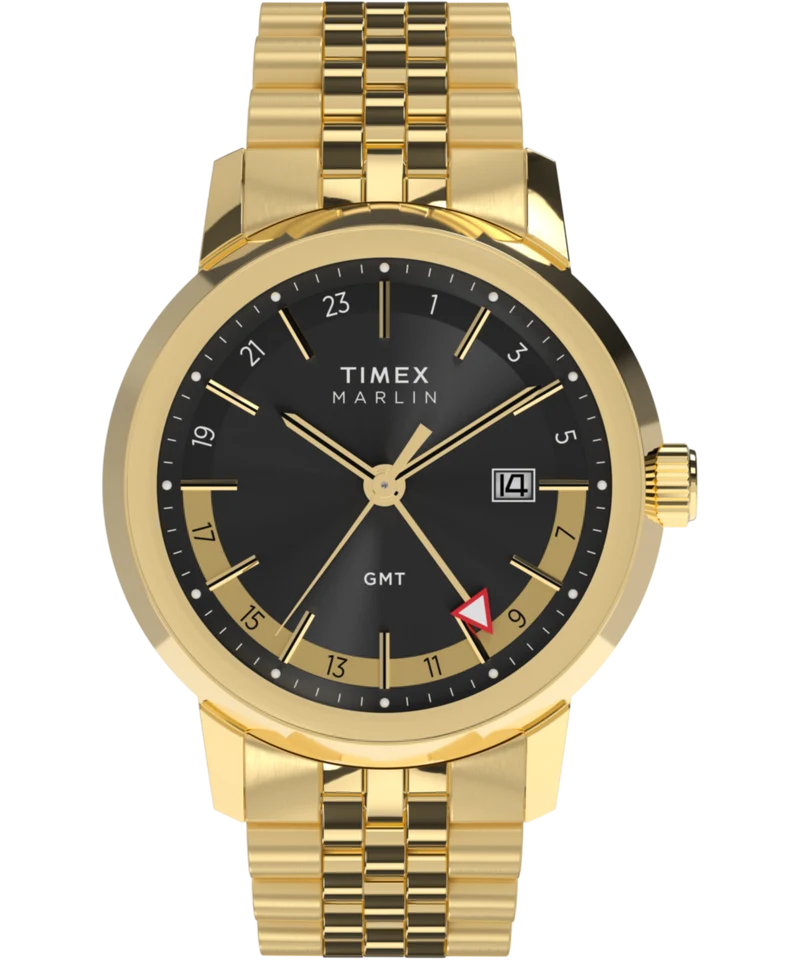 Marlin® Quartz GMT 40mm Stainless Steel Bracelet Watch
