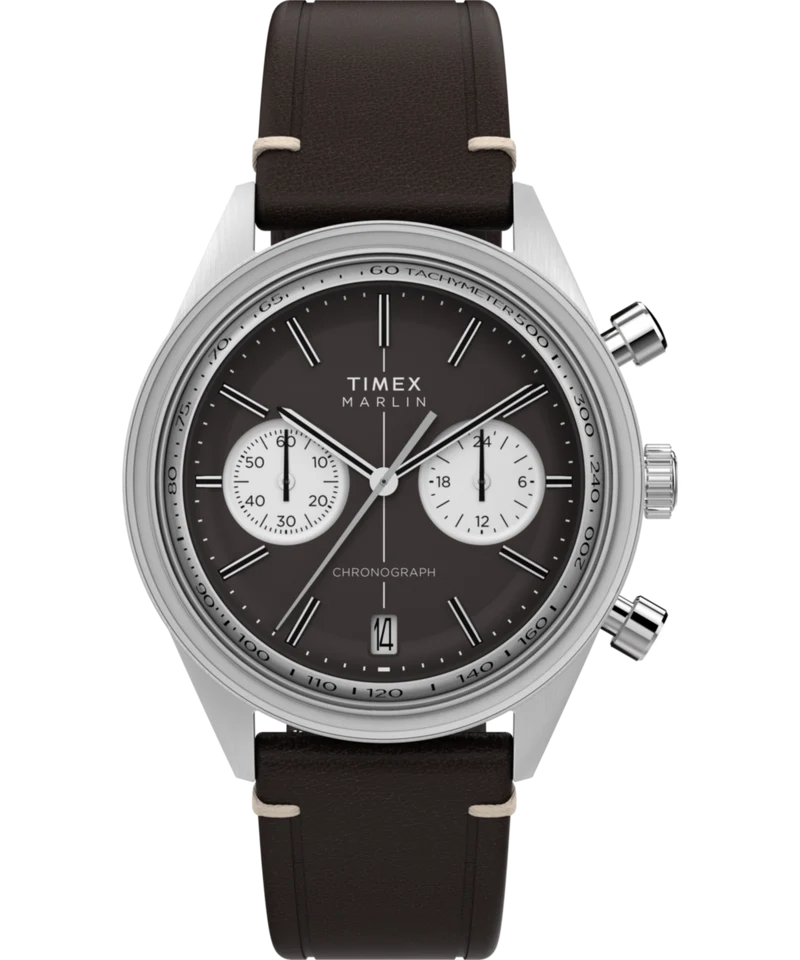 Marlin® Jet Quartz Chronograph 40mm Leather Strap Watch