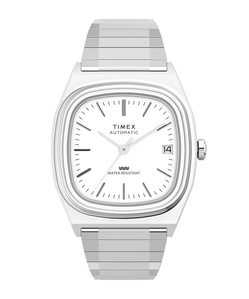 Timex® Automatic 1983 E Line Reissue 34mm Stainless Steel Expansion Band Watch