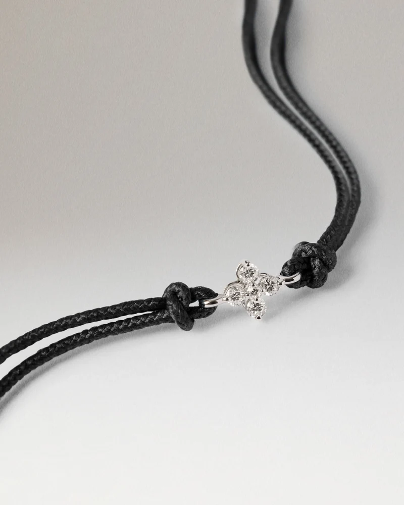 Diamonds and White Gold Maggie Cord Bracelet