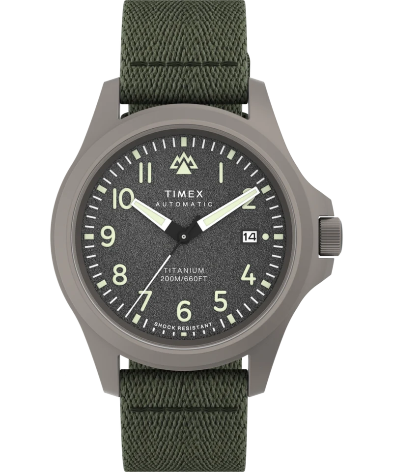 Expedition® Field Post Titanium Automatic 41mm Recycled Fabric Strap Watch