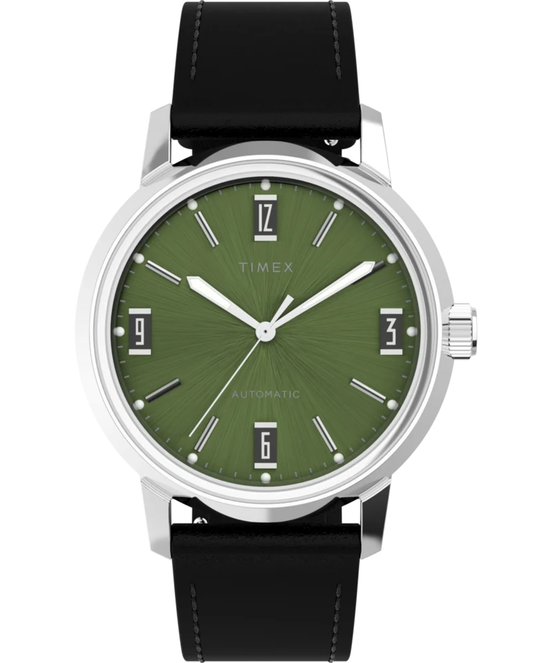Marlin® Automatic 40mm Leather Strap Watch