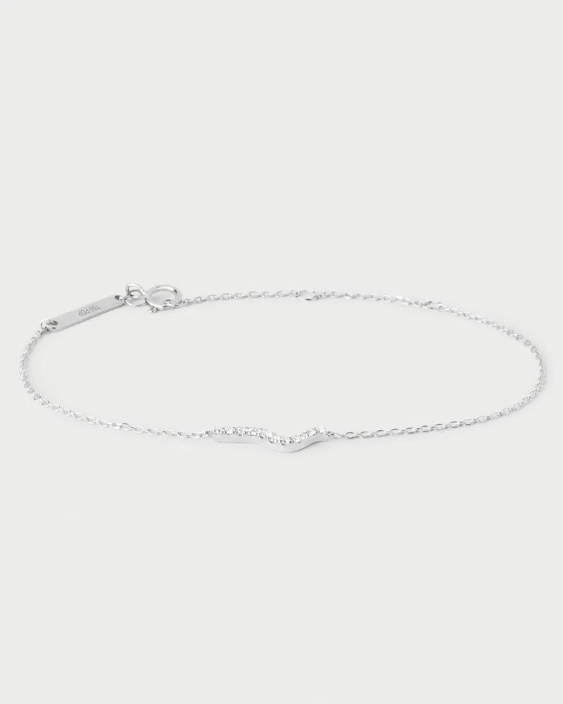Diamonds and white gold Flow bracelet