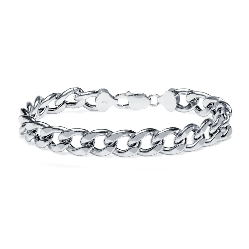 Pulsera Barbada de Plata de Ley 925 Rodiada