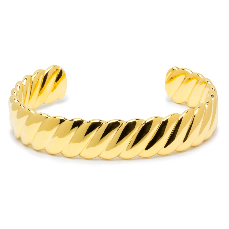 Pulsera Esclava Trenza de Baño de Oro de 18 Quilates