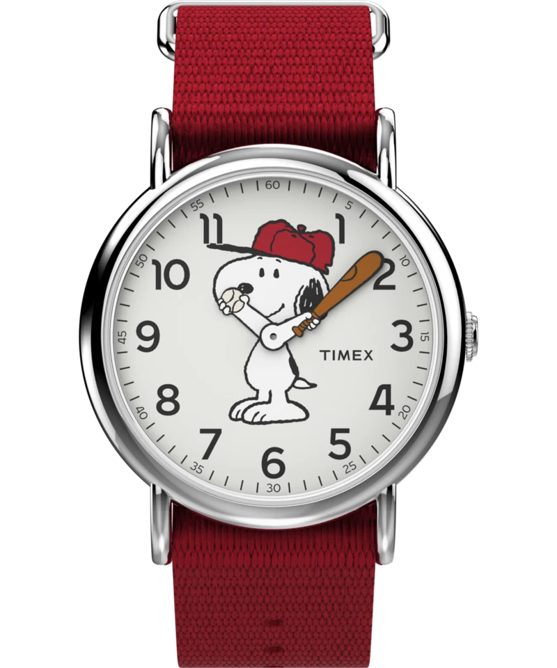 Peanuts® x Timex Snoopy 38mm Fabric Strap Watch