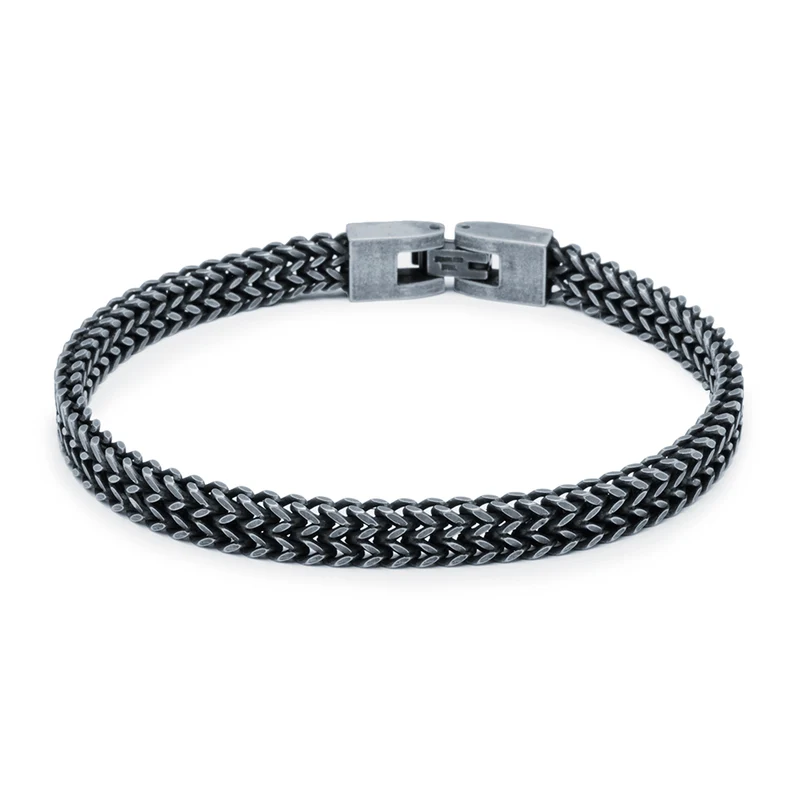 Pulsera Plana Doble de Acero Inoxidable
