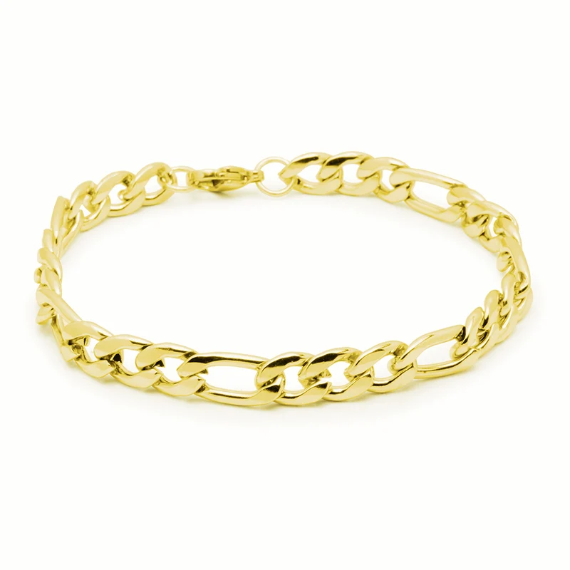 Pulsera de Acero con Baño de Oro
