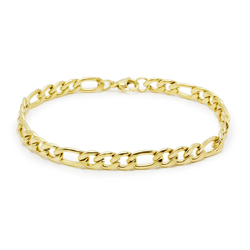 Pulsera de Acero con Baño de Oro