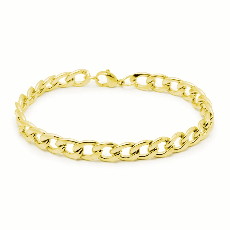 Pulsera de Acero con Baño de Oro
