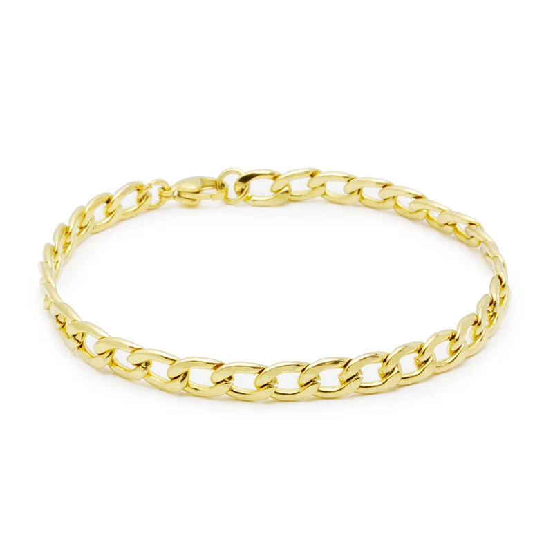Pulsera de Acero con Baño de Oro