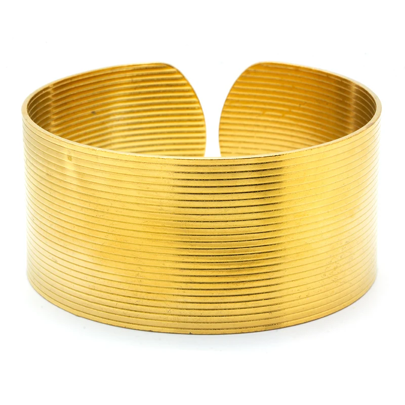 Pulsera Esclava de Acero Inoxidable con Líneas Abiertas