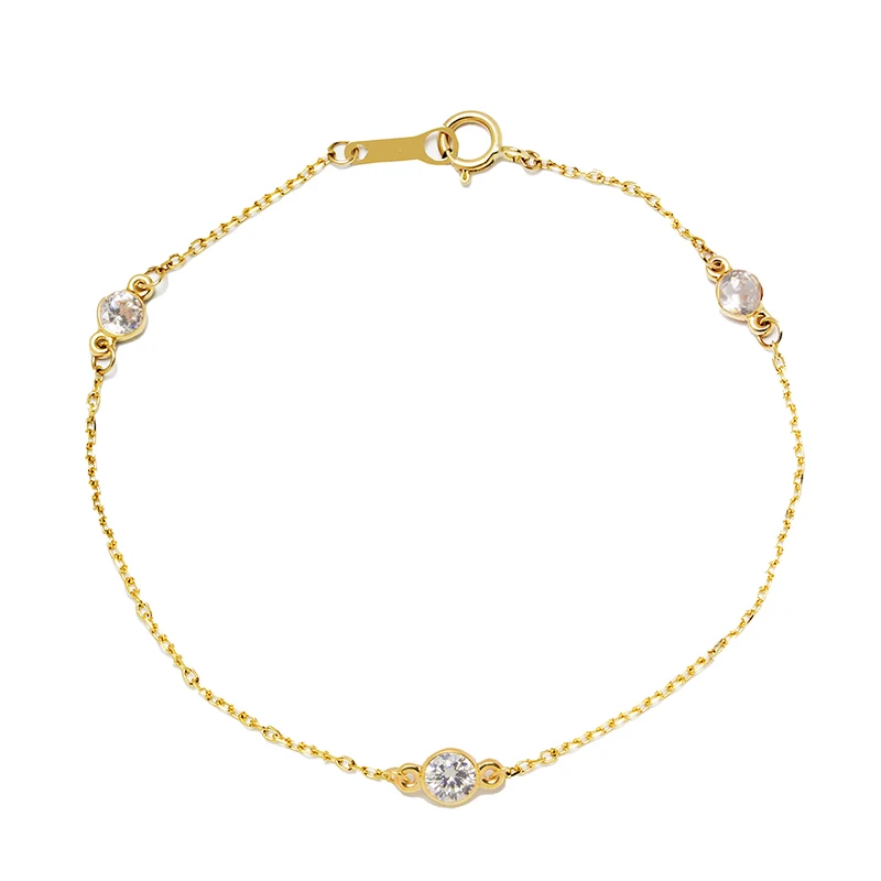 Pulsera de Oro de 9 Quilates con Circonitas