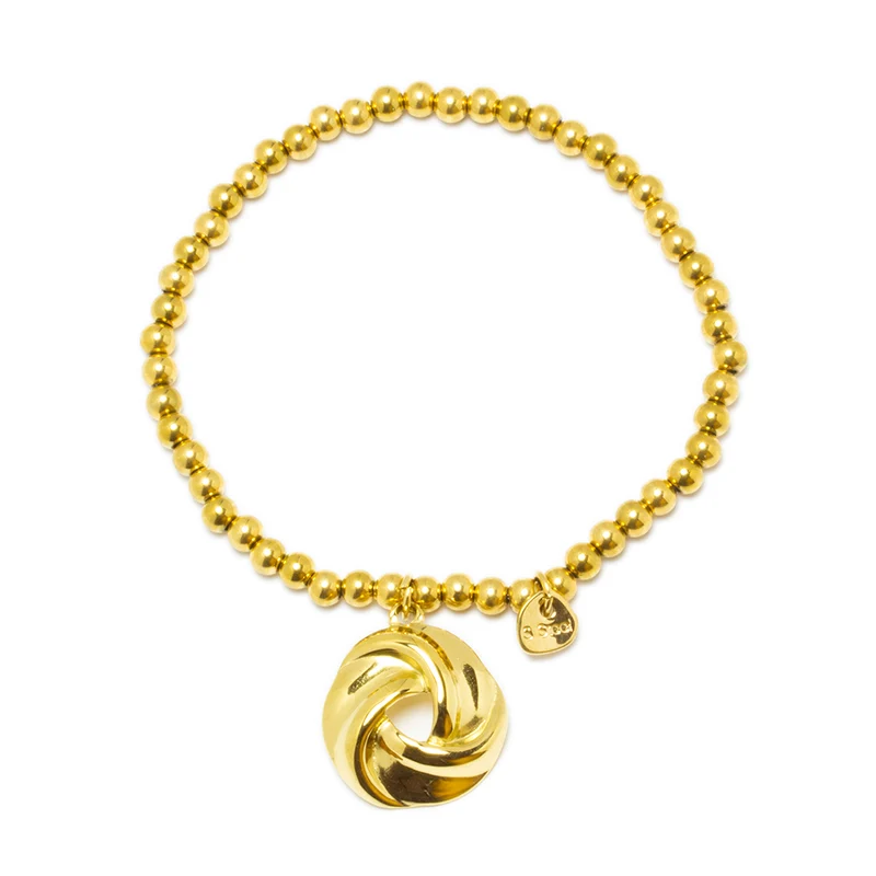Pulsera de Bolas con Nudo de Acero Inoxidable