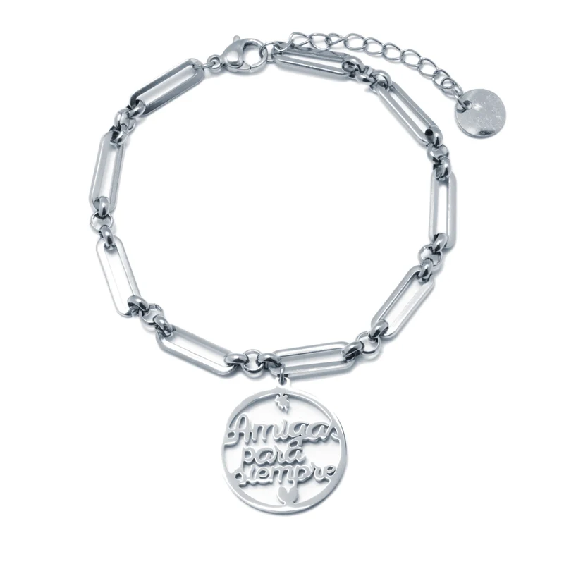 Pulsera de Eslabón Largo Tesi Amigas para Siempre de Acero