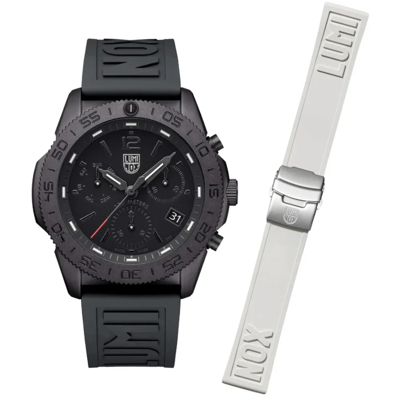 Luminox Pacific Diver Series 44mm Chronograph Black Dial Rubber Mens Quartz Watch XS.3141.BO.1.SET