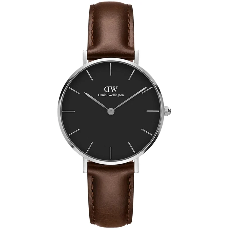 Daniel Wellington Petite 32mm Black Dial Leather Ladies Quartz Watch DW00100177