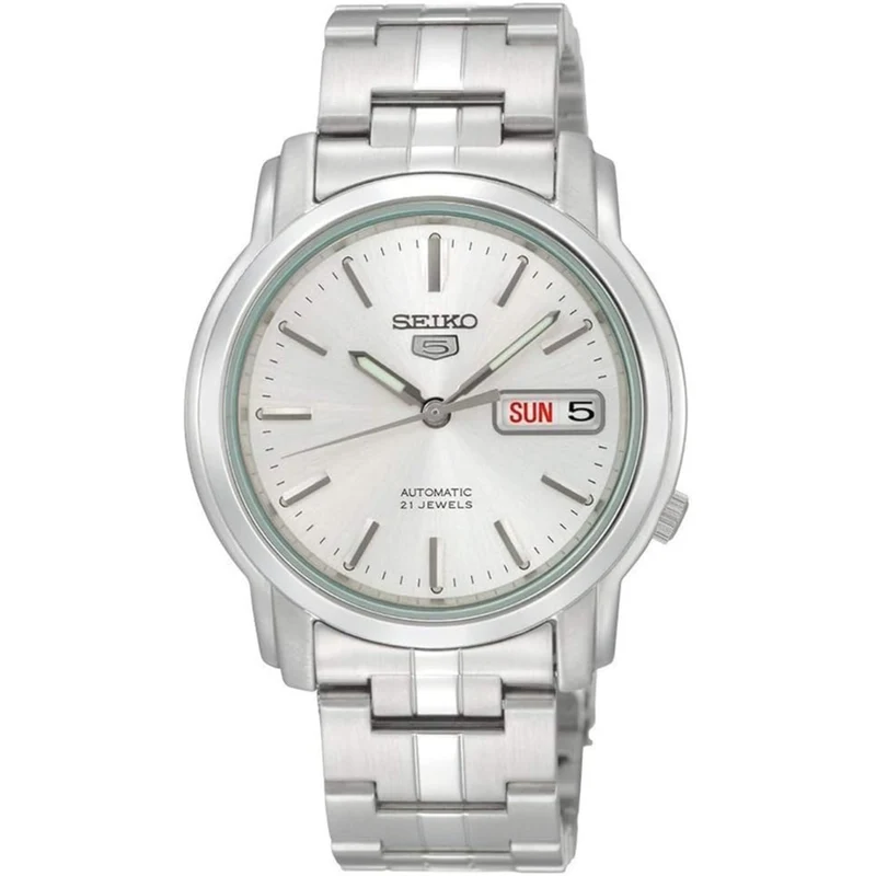 Seiko 5 Automatic Silver Dial Stainless Steel Bracelet Men's Watch SNKK65K1