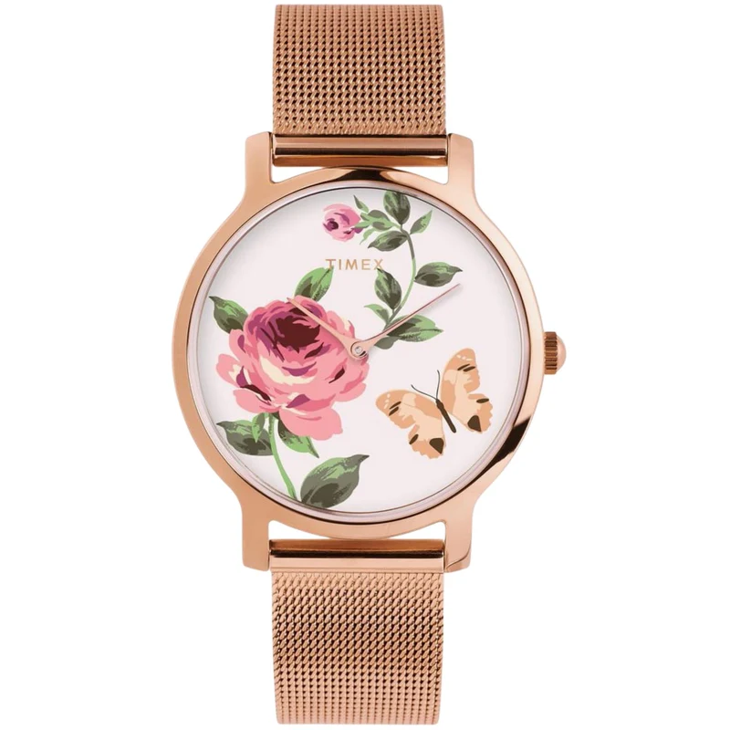 Timex Full Bloom 34mm Multi-Coloured Dial Steel Ladies Quartz Watch TW2U19000
