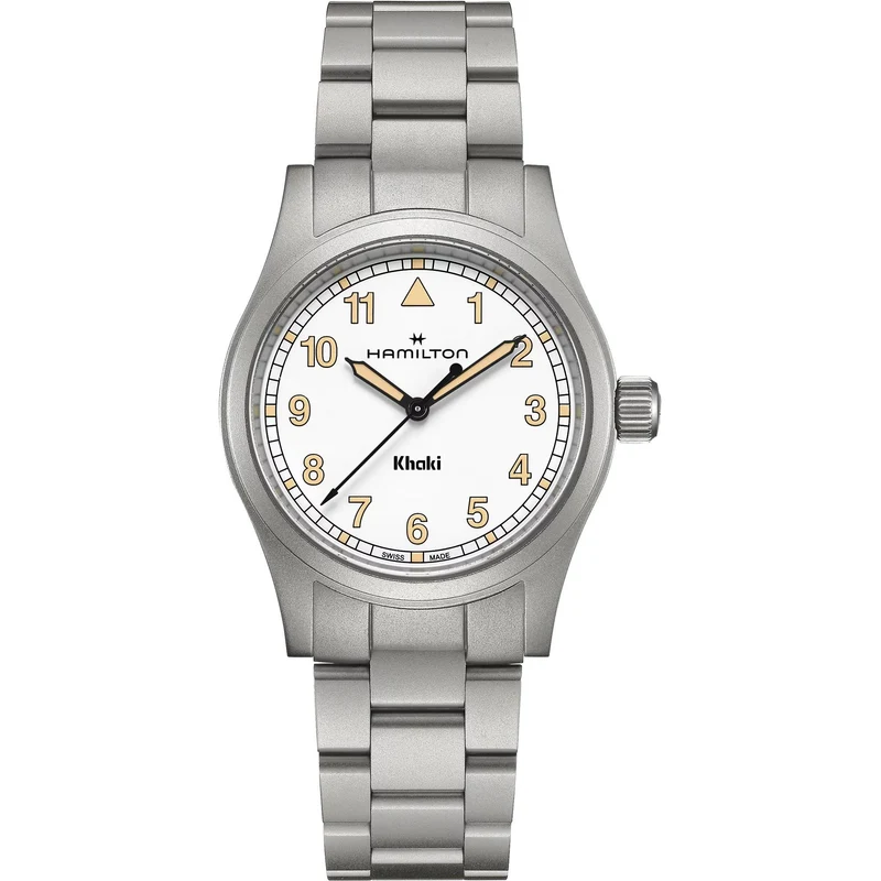 Hamilton Khaki Field 38mm White Dial Steel Quartz Mens Watch H69401110