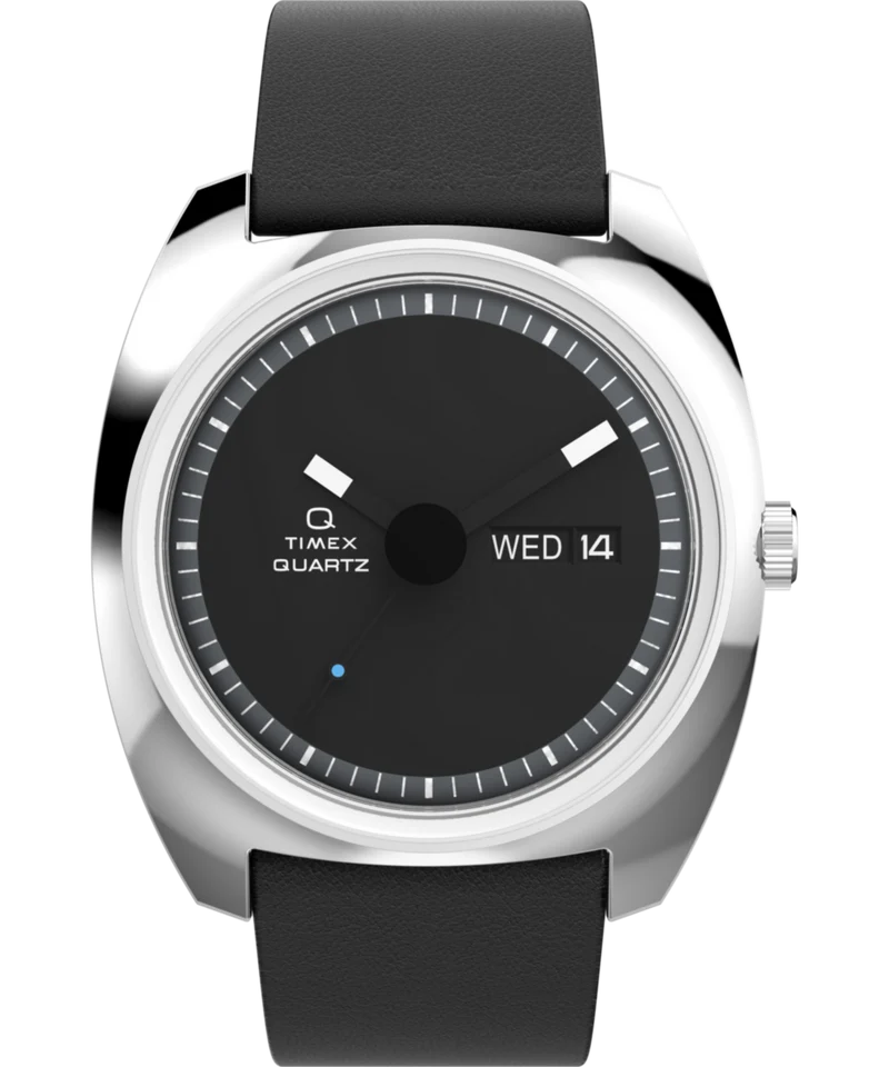 Q Timex® 1975 Enigma 37mm Leather Strap Watch