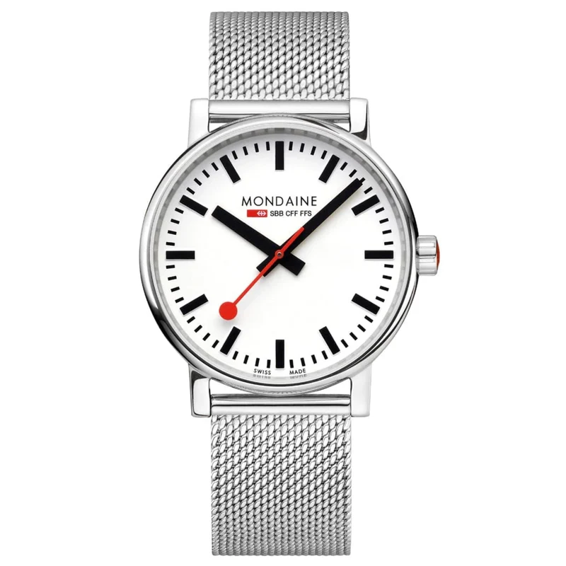 Mondaine Evo2 40mm White Dial Steel Quartz Watch MSE.40110.SM