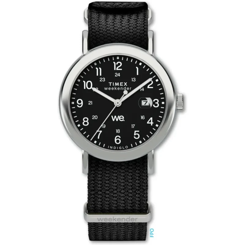 Timex Weekender 40mm Black Dial Fabric Mens Quartz Watch TW2W86100
