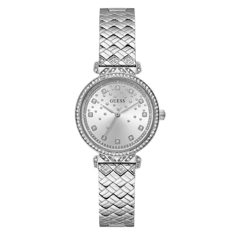 GUESS Enchantment Silver Dial Steel Strap Ladies Watch GW0763L1