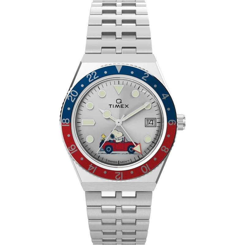 Timex Peanuts 38mm Silver Dial Steel Mens Quartz Watch TW2W83300