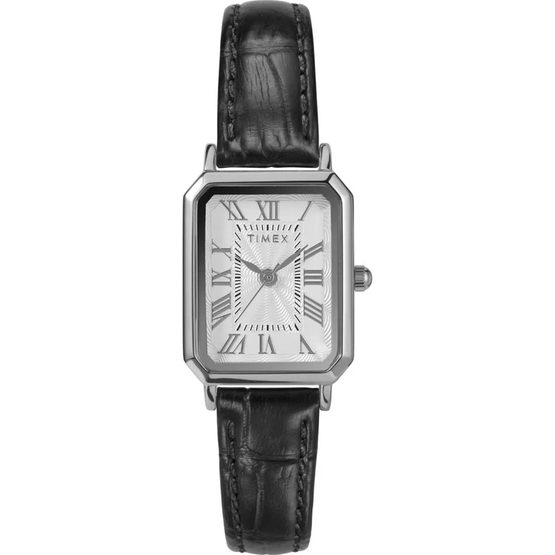 Timex Dress 21mm White Dial Leather Ladies Quartz Watch TW2Y00800