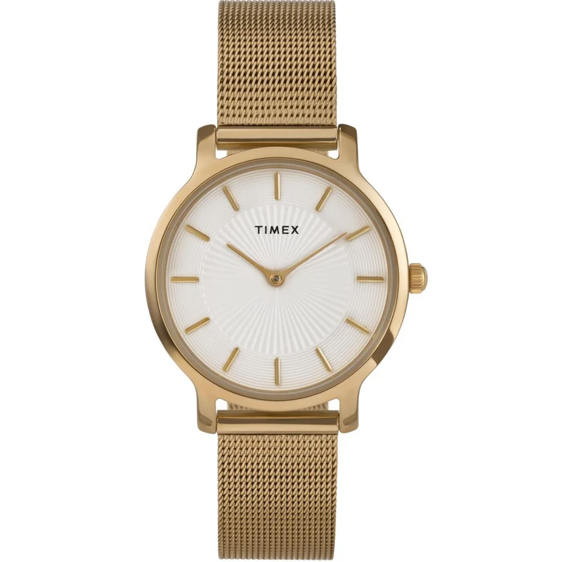 Timex Transcend 34mm Silver Dial Steel Ladies Quartz Watch TW2Y10300