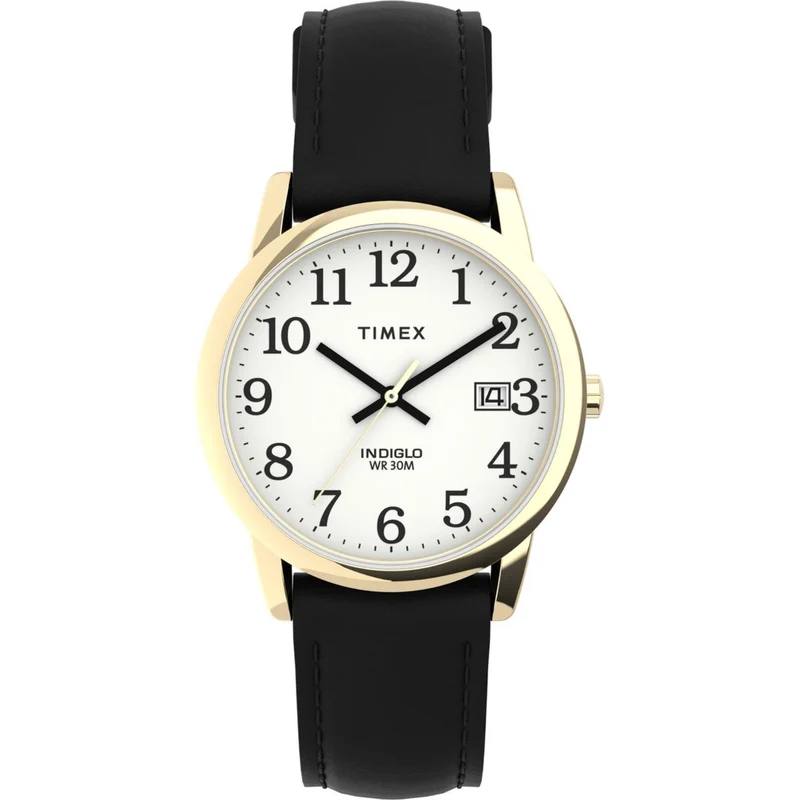 Timex Easy Reader 35mm White Dial Leather Mens Quartz Watch T2H291