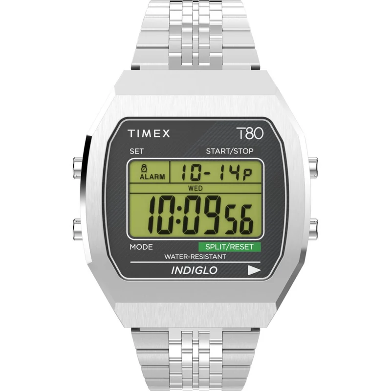 Timex T80 36mm Digital Steel Quartz Watch TW2V74200