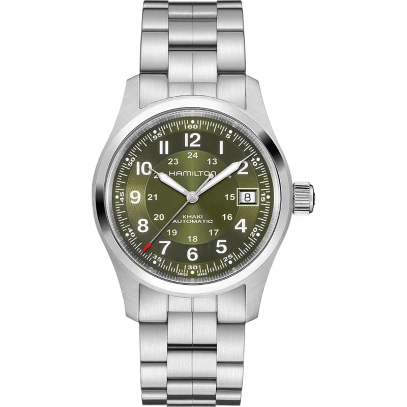 Hamilton Khaki Field 38mm Green Dial Steel Mens Automatic Watch H70455160