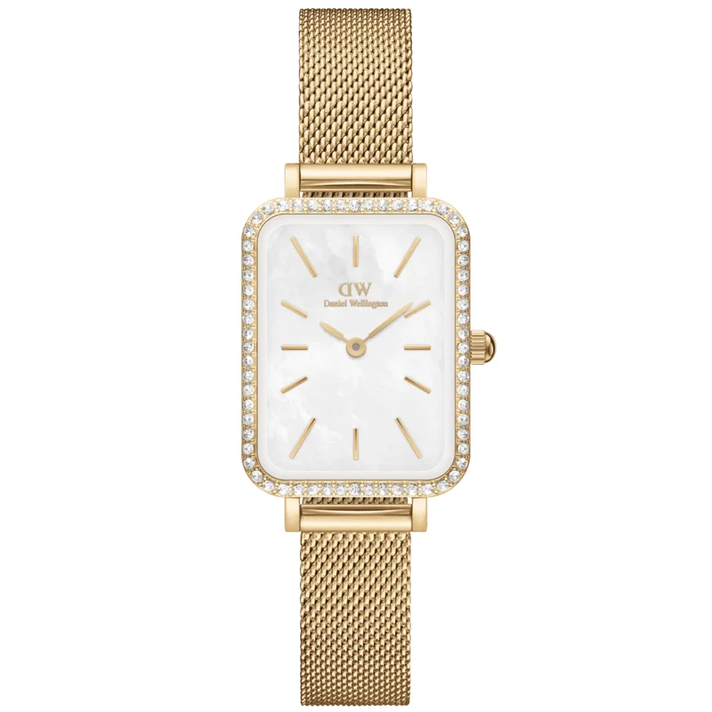 Daniel Wellington Quadro 20mm Mother of Pearl Dial Steel Ladies Quartz Watch DW00100668