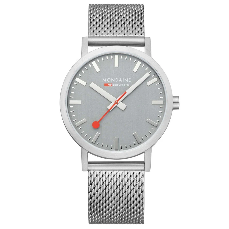 Mondaine Classic Grey Dial Steel Mesh Bracelet Watch A660.30360.80SBJ