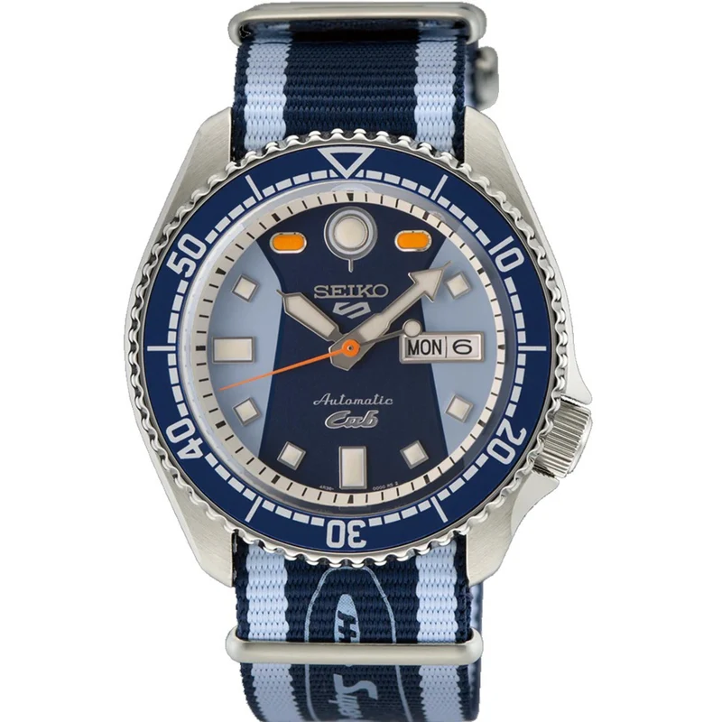 Seiko 5 Sports x Honda Super Cub III Automatic Blue Dial NATO Strap Men's Watch SRPK37K1