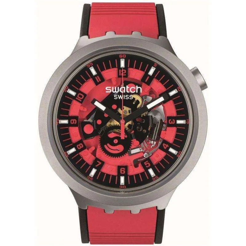 Swatch RED JUICY Big Bold Red Dial Rubber Strap Watch SB07S110