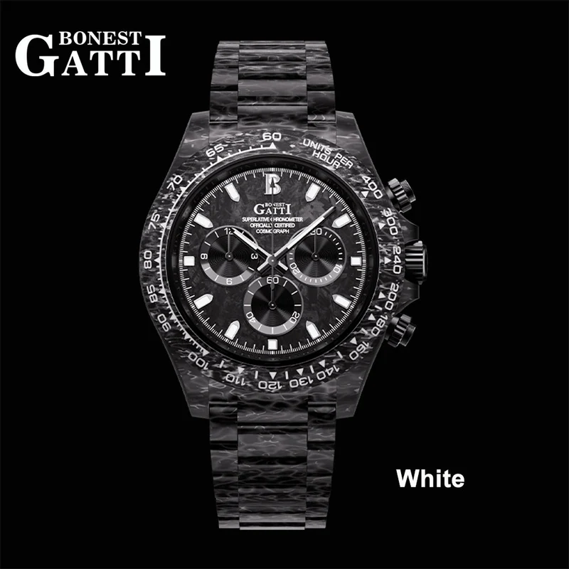 BONEST GATTI BG9012 Full Carbon Fibre Automatic Chronograph Watch