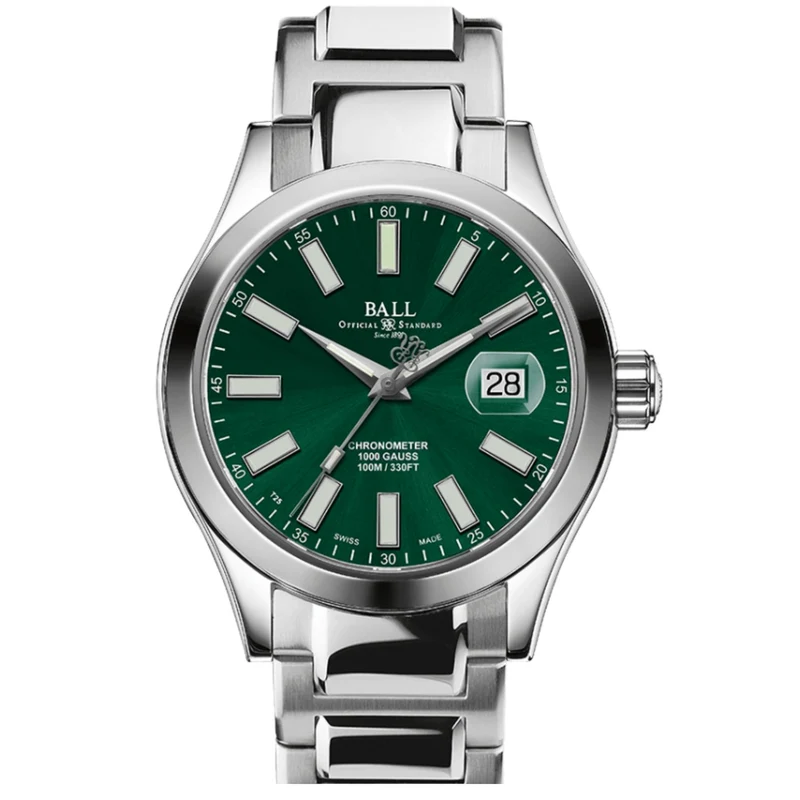Ball Engineer III Marvelight Chronometer Green Dial Stainless Steel Bracelet Mens Watch NM9026C-S6CJ-GR