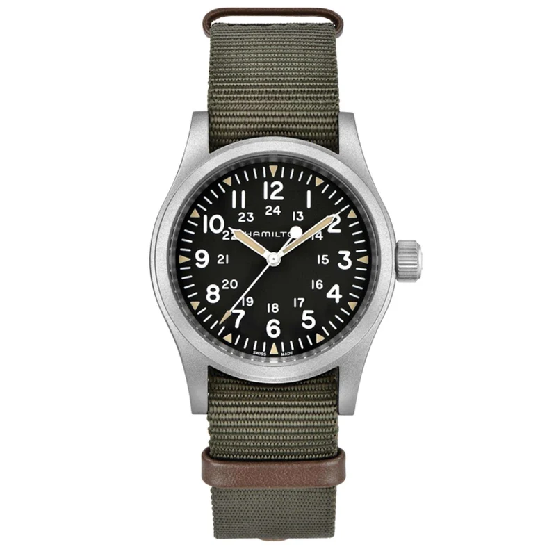 Hamilton Khaki Field 38mm Black Dial NATO Mens Mechanical Watch H69439931