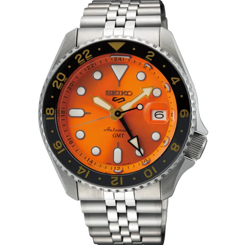 Seiko 5 Sports GMT 'Mikan Orange Dial SKX Re-Interpretation Men's Watch SSK005K1