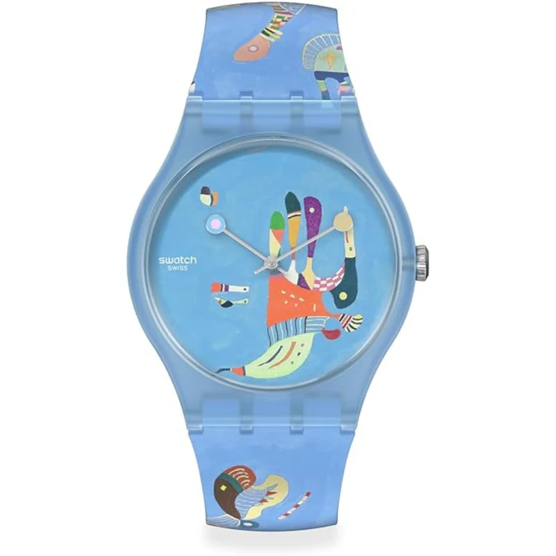 Swatch Original Blue Sky by Vassily Kandinsky Blue Dial Silicone Watch SUOZ342