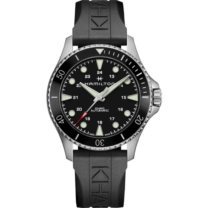 Hamilton Khaki Navy 43mm Scuba Black Dial Rubber Mens Automatic Watch H82515330
