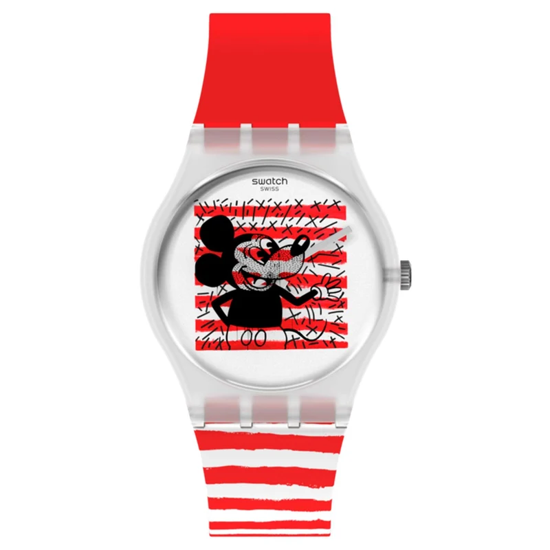Swatch Originals 34mm White Dial Silicone Quartz Watch GZ352