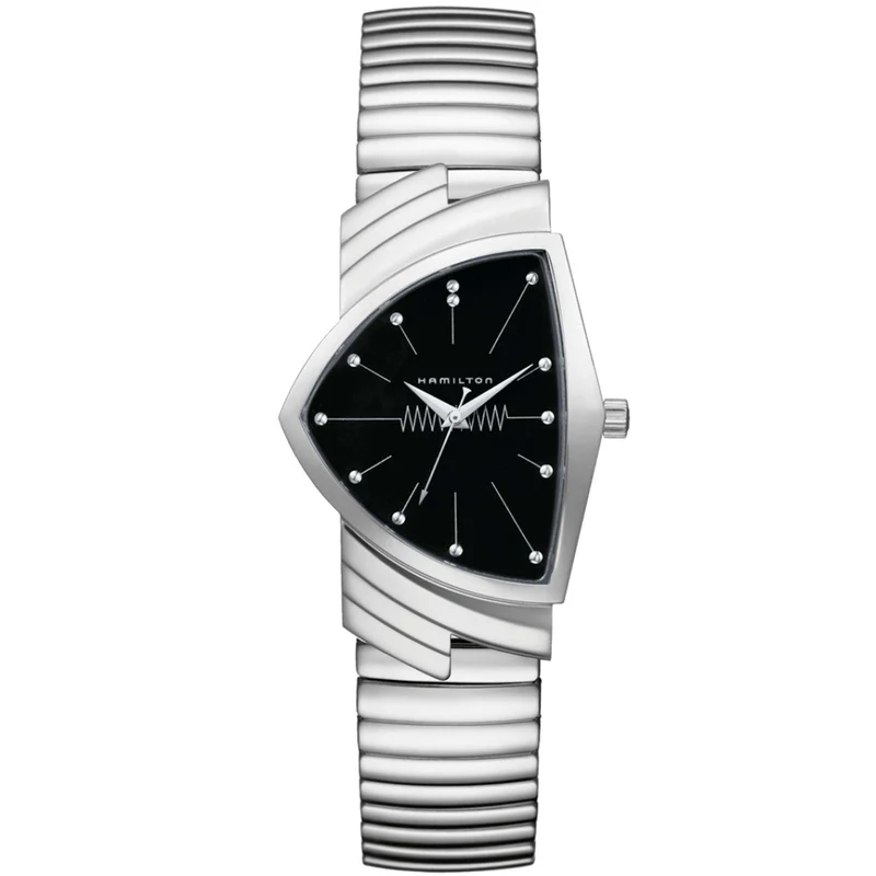Hamilton Ventura 32mm Black Dial Steel Mens Quartz Watch H24411232